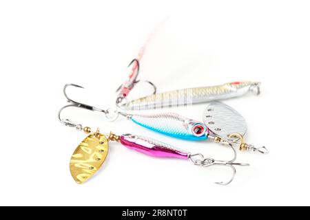 Spinner, lure for predator fishing, shot on black surface Stock Photo -  Alamy