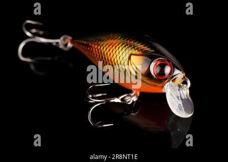 Plastic fishing lure rattler crank bait isolated on white background Stock  Photo - Alamy