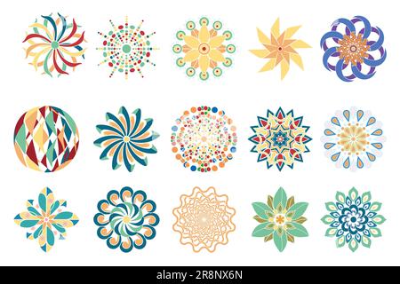 Whirling Wonders: Vector Set of Windmills, Wind Spinners, and Pinwheels isolated on white. Stock Vector