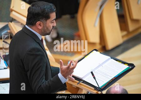 Edinburgh, Scotland, UK. 22nd June, 2023. PICTURED: Weekly session of First Ministers Questions in the Holyrood and the last session before the Summer recess. Credit: Colin Fisher/Alamy Live News Stock Photo