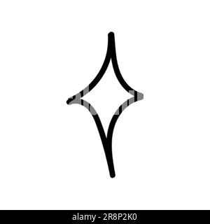 Hand drawn Y2K star retro futuristic ornament. Simple element on white background Stock Vector