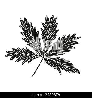 Hand drawn leaves, floral elements isolate on white background.Plants element illustrated Design for decor and print. Stock Vector