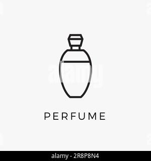 Perfume bottle vector icon on white background. Flat vector perfume bottle  icon symbol sign from modern woman clothing collection for mobile concept  and web apps design. Stock Vector
