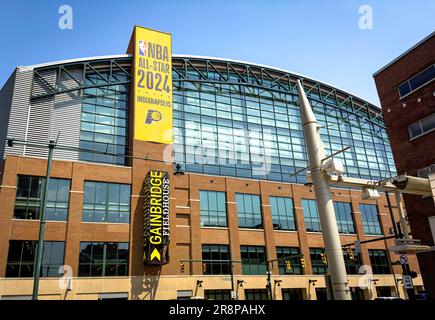 Gainbridge Fieldhouse in Downtown Indianapolis - INDIANAPOLIS, UNITED STATES - JUNE 05, 2023 Stock Photo