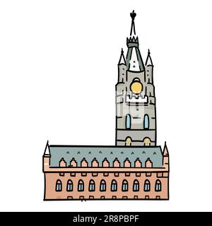 Colored linear Vector icon set of tourist european landmarks and travel destinations for vacations and weekend. linear style symbols collection, outli Stock Vector
