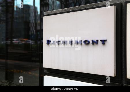 SEOUL, SOUTH KOREA - APRIL 6, 2023: Richemont company office in Seoul. Richemont is a Swiss luxury goods company holding brands Cartier, Dunhill, IWC Stock Photo