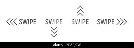 Swipe up arrow vector icon. Social media story drag button sign action graphic design app ui shape swipe up. Stock Vector