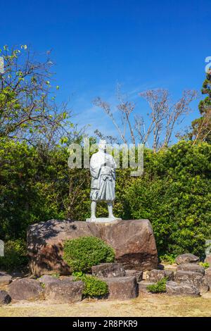 Statue of Amakusa Shiro at the Hara Castle Ruins Stock Photo