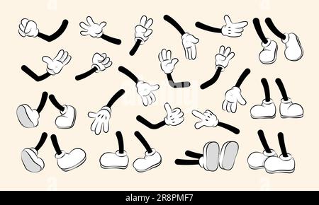 Body Parts Cartoon Hands And Legs Animation Creation Kit Clothing Boots For  Characters Arm Glove Vector Leg Hand Collection Illustration, Body Drawing, Cartoon  Drawing, Creation Drawing PNG and Vector with Transparent Background