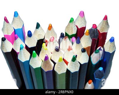 Pencils of various colors isolated on white background Stock Photo