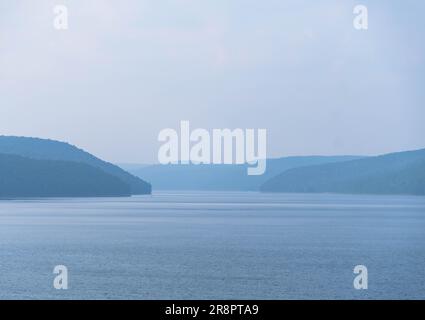 Allegheny national forest Kinzua point, copy space travel vacation destination Pa USA Stock Photo