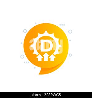 raise vitamin D level icon, vector Stock Vector