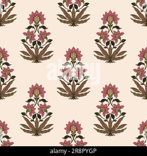 Indian ethnic floral vector seamless pattern Stock Vector