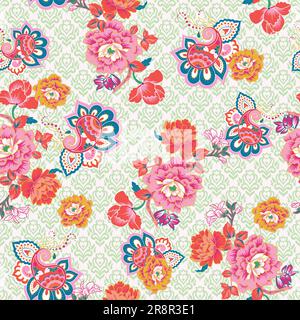 Indian paisley vector seamless pattern Stock Vector