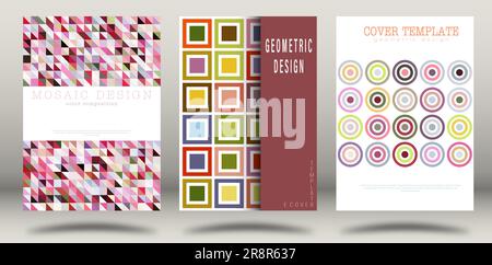 A set of designs of different styles. Template for background, cover, screensaver, website and creative idea. Layout for interior design, corporate st Stock Vector