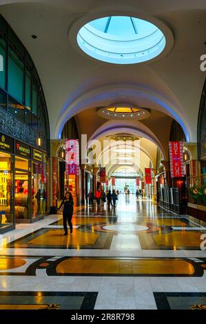 Fallsview Casino Resort, Niagara Falls City, Canada. Interior architecture of the corridors in the shopping mall area. Stock Photo