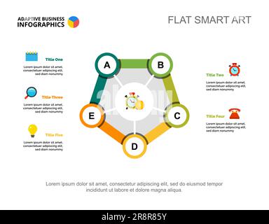 Five Financial Points Slide Template Stock Vector