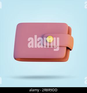 Wallet isolated on blue background. 3D Rendering. Vector illustration Stock Vector