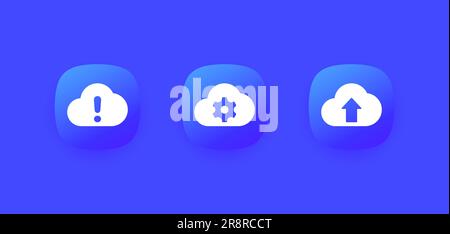 upload error, cloud computing icons for apps Stock Vector