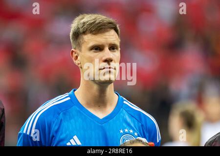Warsaw, Poland. 16th June, 2023. Marc-Andre ter Stegen of Germany seen during the friendly match between Poland and Germany at PGE Narodowy Stadium. (Final score; Poland 1:0 Germany) It was Jakub B?aszczykowski's last, 109th match for the Polish football national team. (Photo by Mikolaj Barbanell/SOPA Images/Sipa USA) Credit: Sipa USA/Alamy Live News Stock Photo