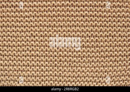 Knitted texture of brown knitted fabric with garter stitch pattern as background Stock Photo