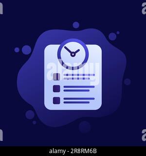 Time Tracking Icon. Schedule, Timesheet, Deadline. Editable Stroke ...