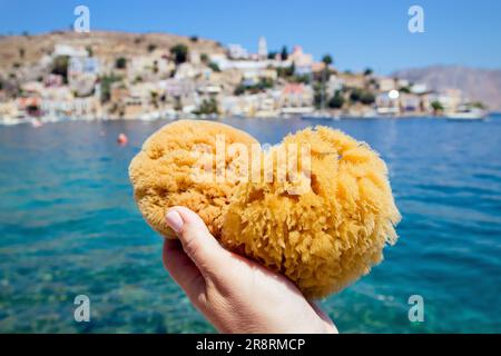 Natural Sponges In Local Market. Symi Island. Greece Stock Photo, Picture  and Royalty Free Image. Image 178712671.