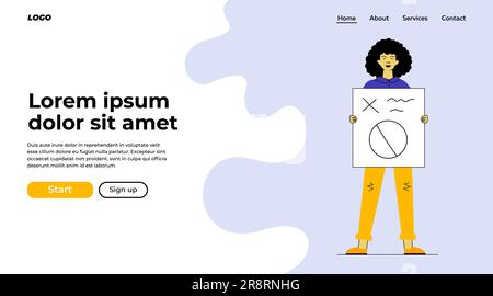 Woman showing placard Stock Vector