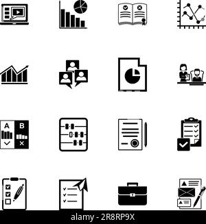 Management icon set Stock Vector