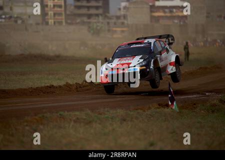 Naivasha, Kenya. 22nd June, 2023. Elfyn Evans (Gb) Scott Martin (Gb) Of Team Toyota Gazoo Racing Wrt, Toyota Gr Yaris Rally1, HybridDuring, Super Special Kasarani, Jun 22, 2023 in Naivasha, Kenya Credit: Live Media Publishing Group/Alamy Live News Stock Photo