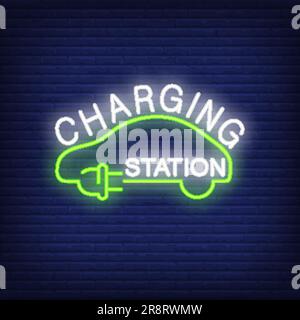 Charging station for electric cars sign Stock Vector