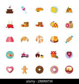Dessert: bakery and chocolate icon set Stock Vector