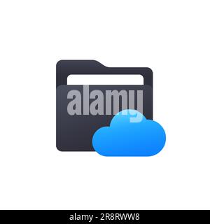 cloud folder icon for web and apps Stock Vector