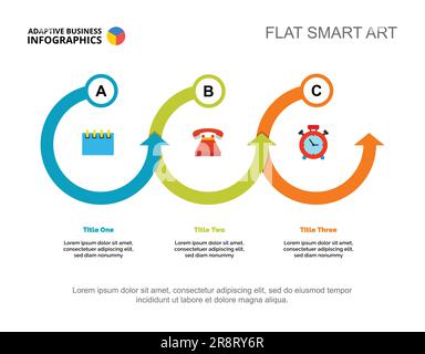 Three Points Strategy Slide Template Stock Vector