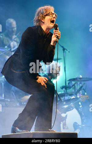 Pulp - Jarvis Cocker at Isle of Wight festival - Friday 16 June Stock Photo