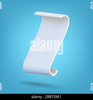 Paper ribbon rolls isolated on blue background. 3D Rendering. Vector illustration Stock Vector