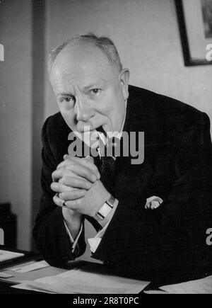 British Trades Union Leaders: Arthur Ernest Tiffin, O.B.E. -- Assistant Secretary, Transport and General Workers' Union. April 01, 1954. (Photo by Peter Abbey, Camera Press). Stock Photo