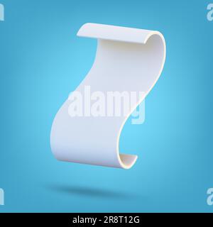 Paper ribbon rolls isolated on blue background. 3D Rendering. Vector illustration Stock Vector