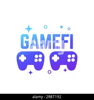 GameFi icon, blockchain games vector Stock Vector