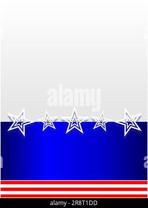 American abstract frame background with US flag symbols design template. Stock Vector