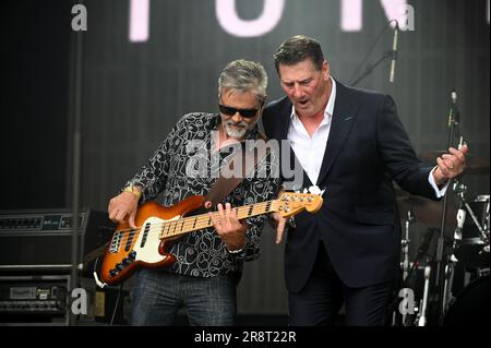 Tony Liddle English pop singer, Tony Hadley performs at Lets Rock Leeds 80s ...
