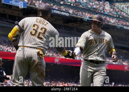 San Diego Padres designated hitter Nelson Cruz at bat during an MLB News  Photo - Getty Images