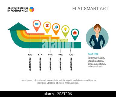 Five Step Percentage Chart Slide Template Stock Vector Image & Art - Alamy