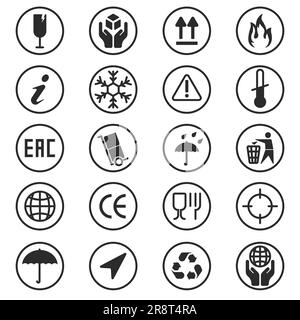 Package box symbols set Stock Vector