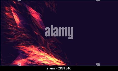 red abstract digital high-tech magical cosmic energy electric bright glowing light texture background of geometric glass fir glass triangles and copy Stock Vector