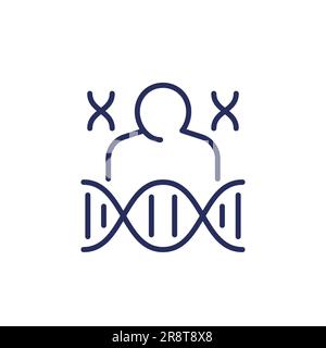 human genome or DNA line icon on white Stock Vector