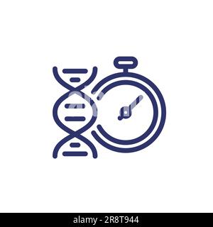 fast dna test line icon, genetic testing Stock Vector
