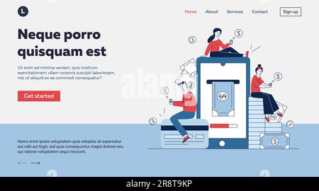 Smartphone users paying online Stock Vector