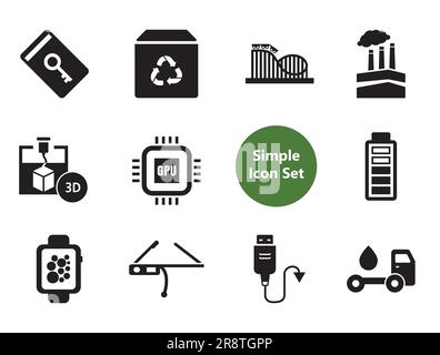 Innovations Icons Set Stock Vector