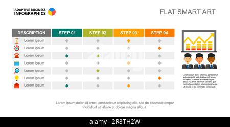 Four Step Creative Chart Slide Template Stock Vector